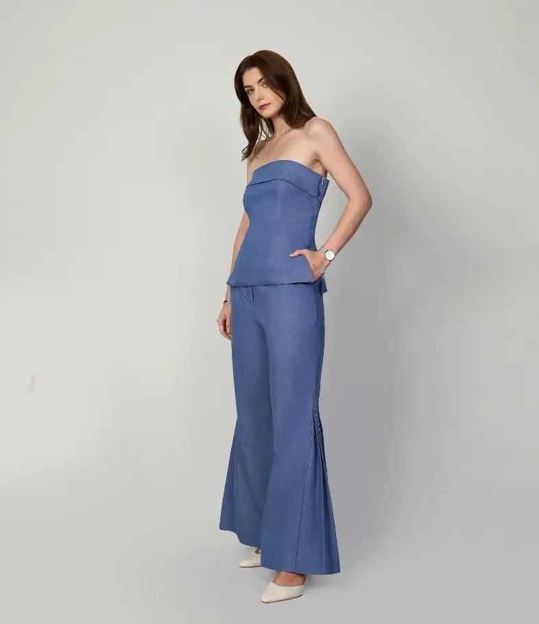 SAMANTHA BLUE CO-ORD SET - mudafashions