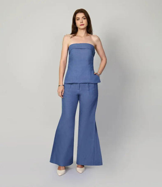 SAMANTHA BLUE CO-ORD SET - mudafashions