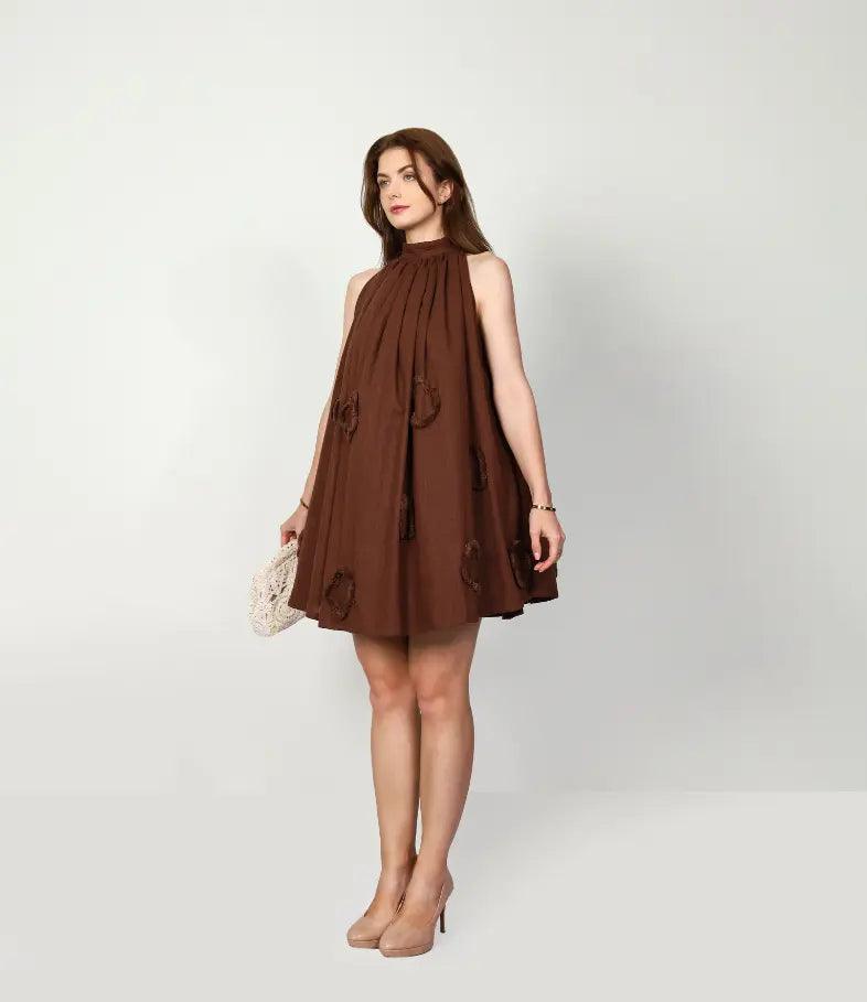 SCARLETT BROWN DRESS - mudafashions