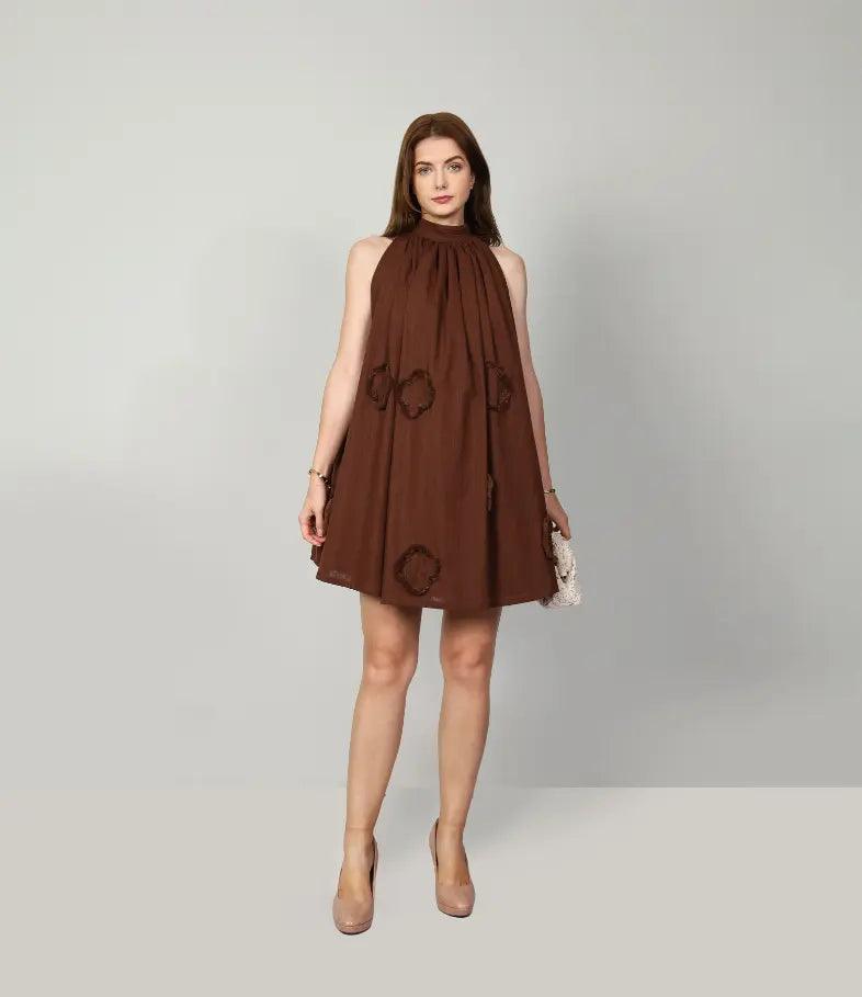 SCARLETT BROWN DRESS - mudafashions