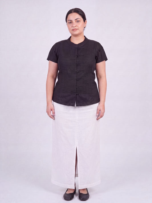Inori Black Linen Skirt