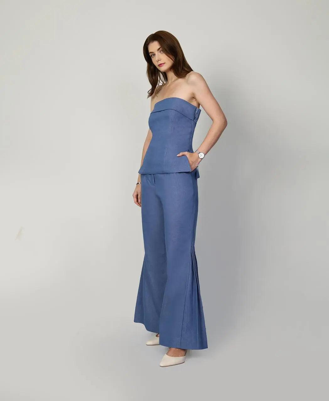 SAMANTHA BLUE TROUSERS - mudafashions