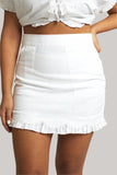 Mogra White Linen Skirt