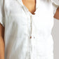 Mogra White Linen Top