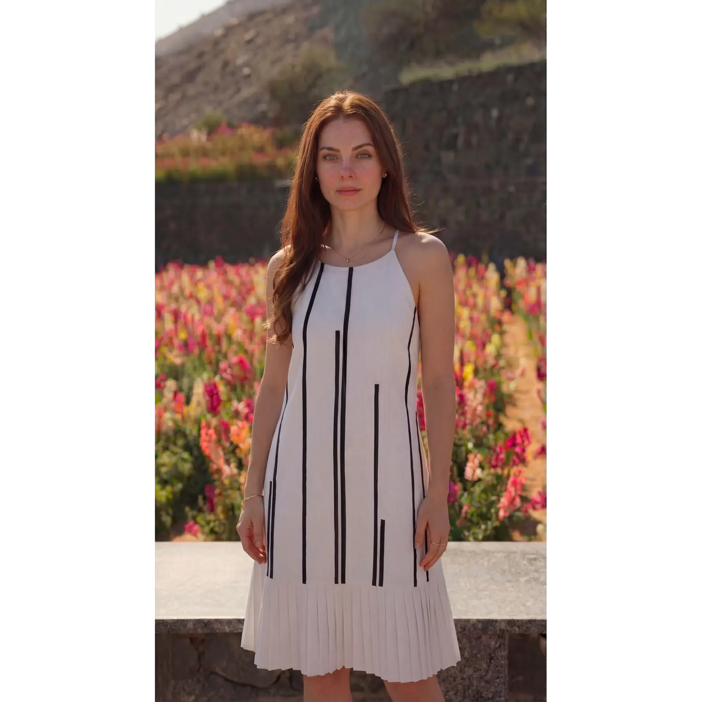 Pulse Dress White Sleeveless Linen Dress