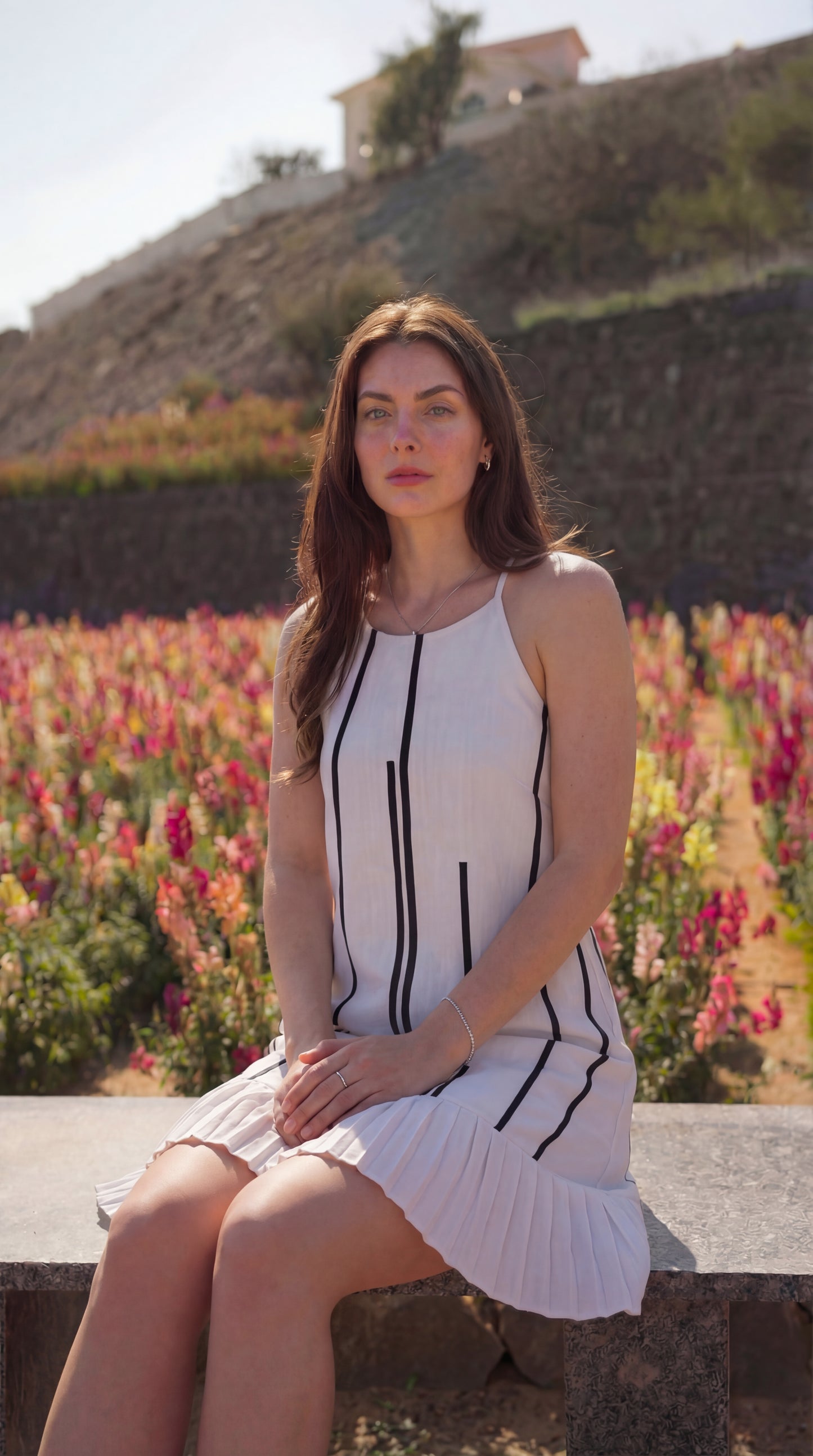 Pulse Dress White Sleeveless Linen Dress