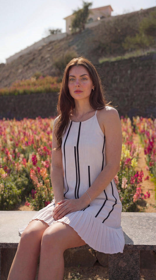 Pulse Dress White Sleeveless Linen Dress