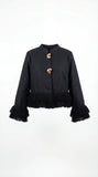Whip Black Linen Top