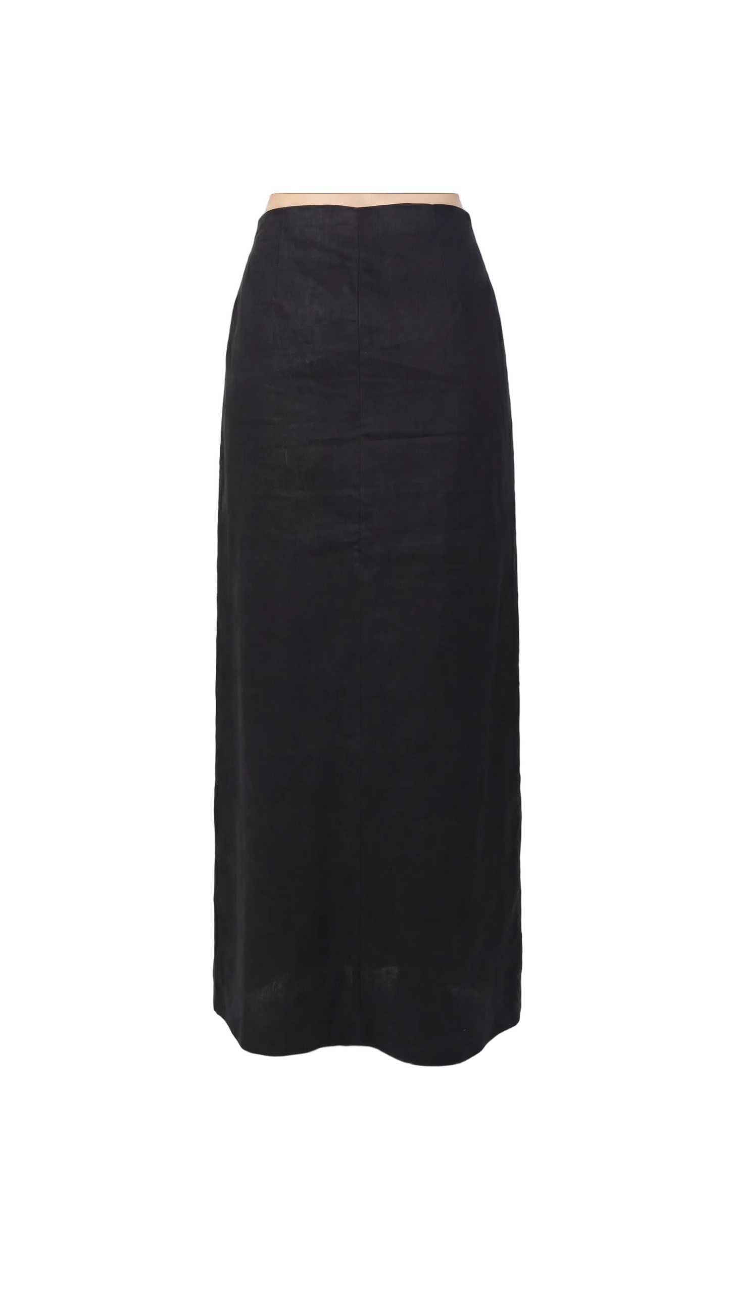Inori Black Linen Skirt