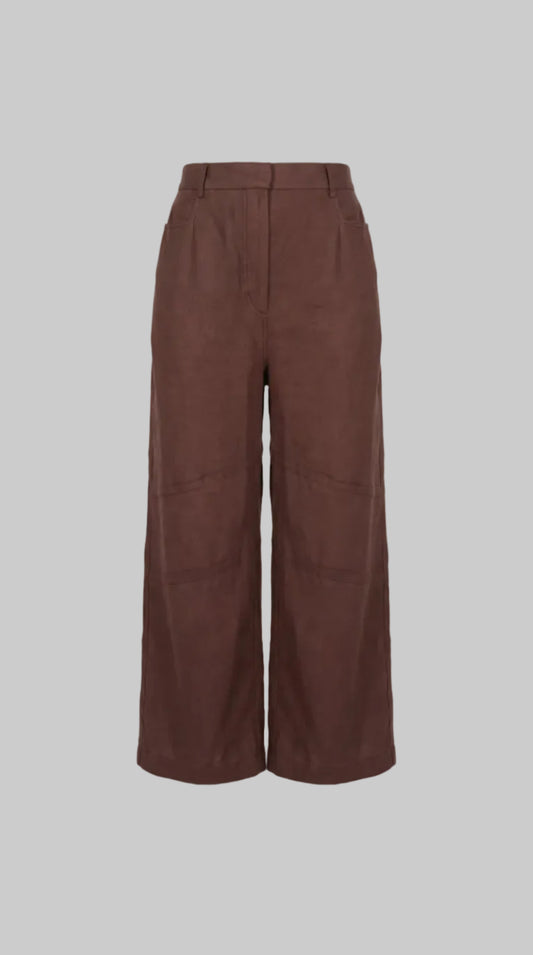 Emara Brown Linen Pant