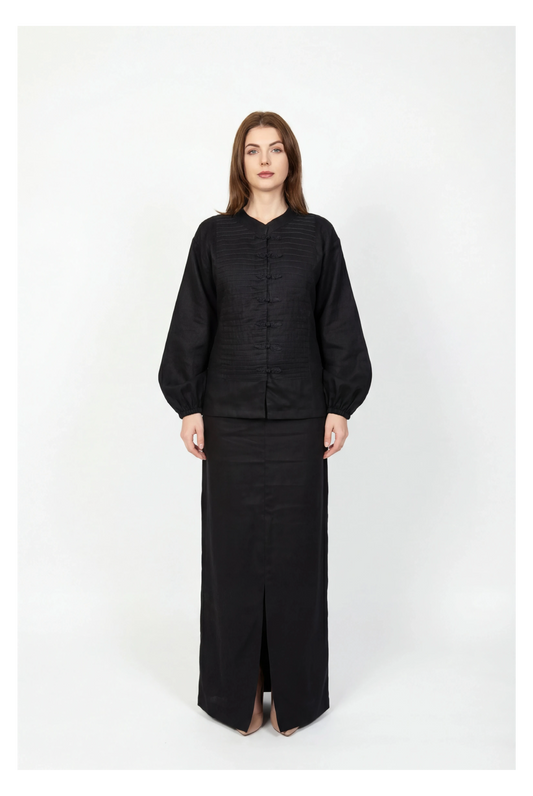Inori Black Linen Co-Ord Set