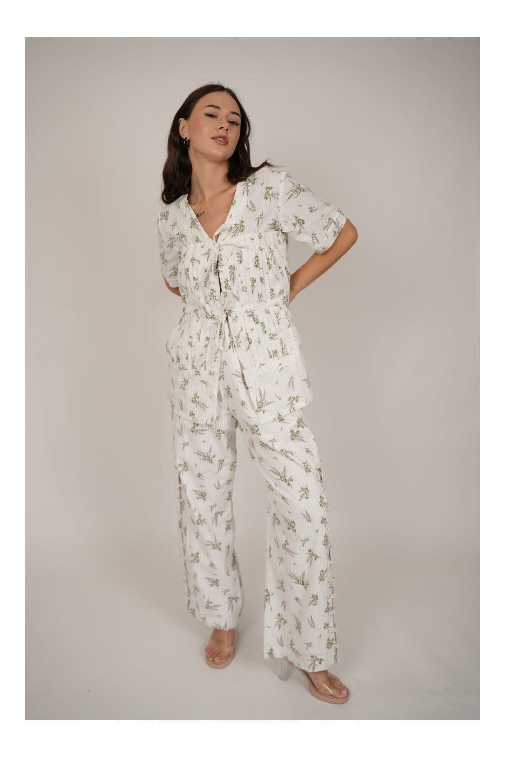 Aster Floral white Trouser/Pant