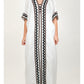 Coral White Kimono and Dress Set