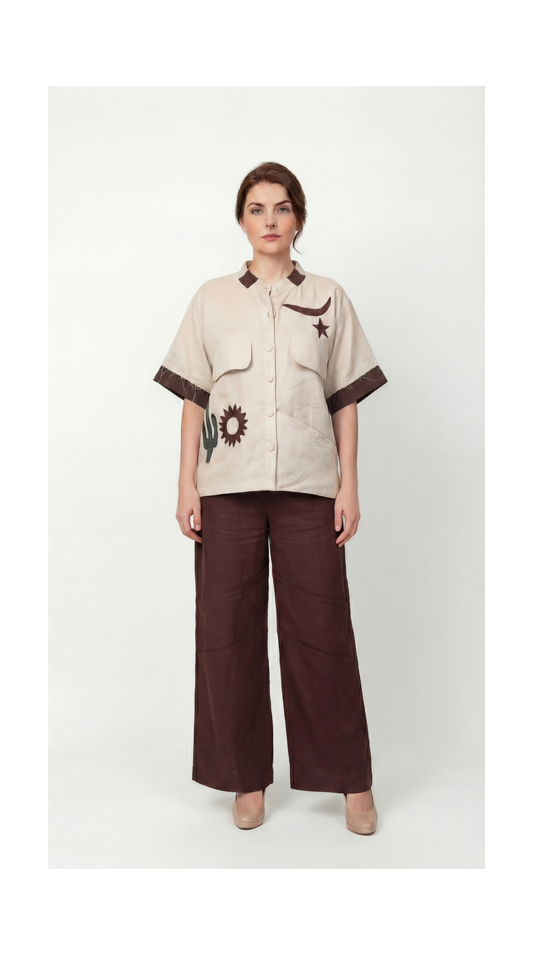 Barakah Beige Linen Shirt