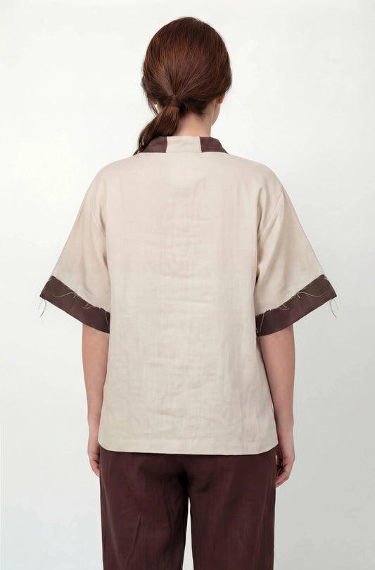 Barakah Beige Linen Shirt