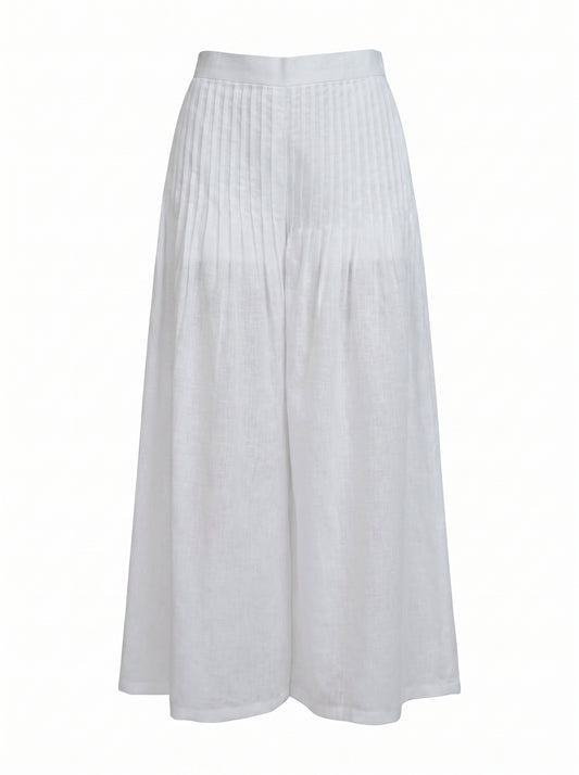 Margot White Linen Trouser